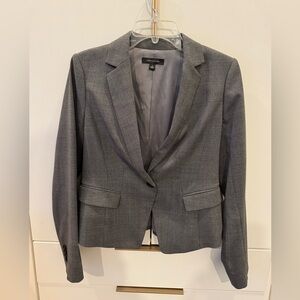 Ann Taylor Gray Tailored Blazer with Notched Lapels